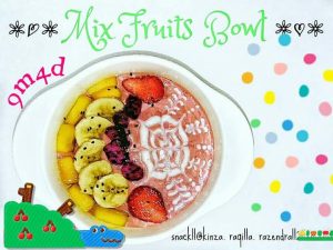 resep MPASI mix fruits bowl rasa strawberry oatmeal