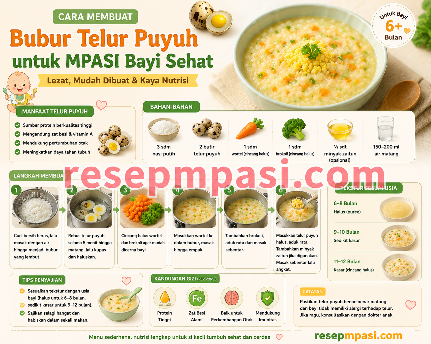 Cara Membuat Bubur Telur Puyuh