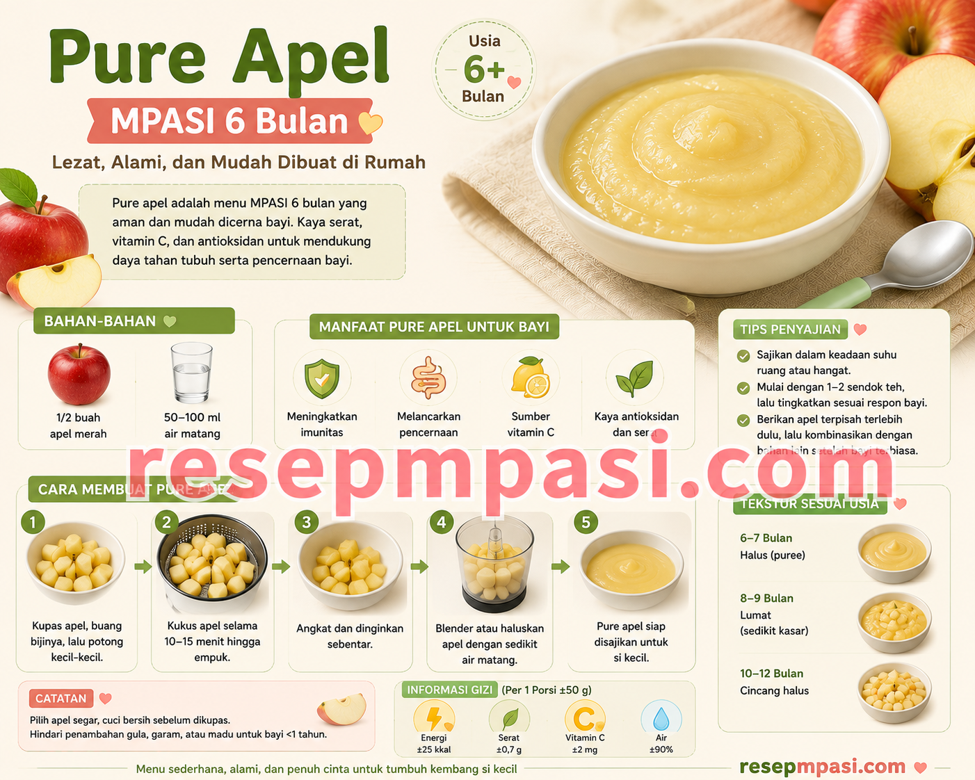 Pure Apel MPASI 6 Bulan